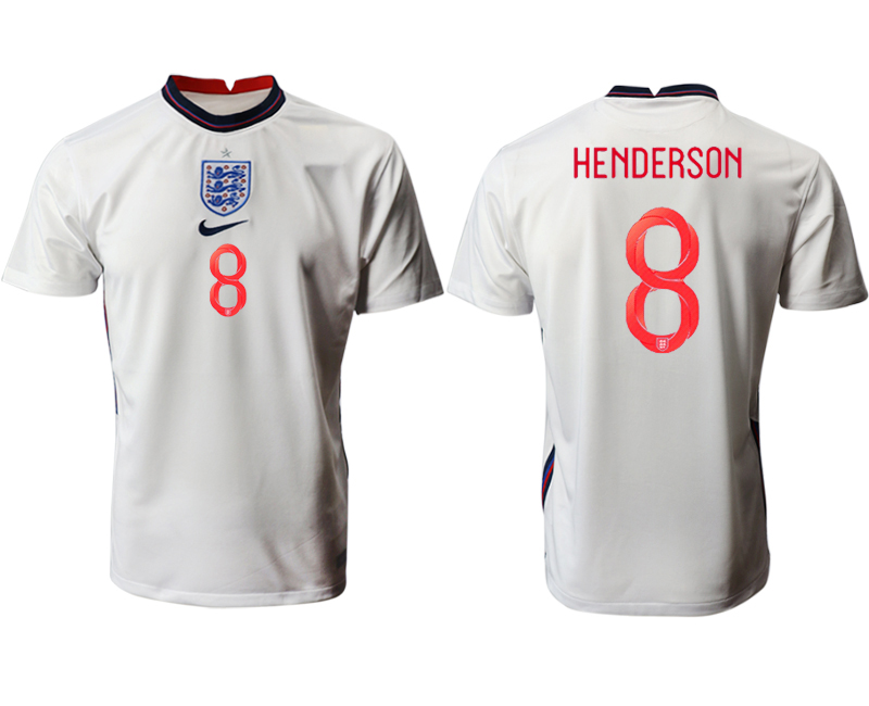 Men 2021 European Cup England home aaa version white #8 Soccer Jersey->england jersey->Soccer Country Jersey